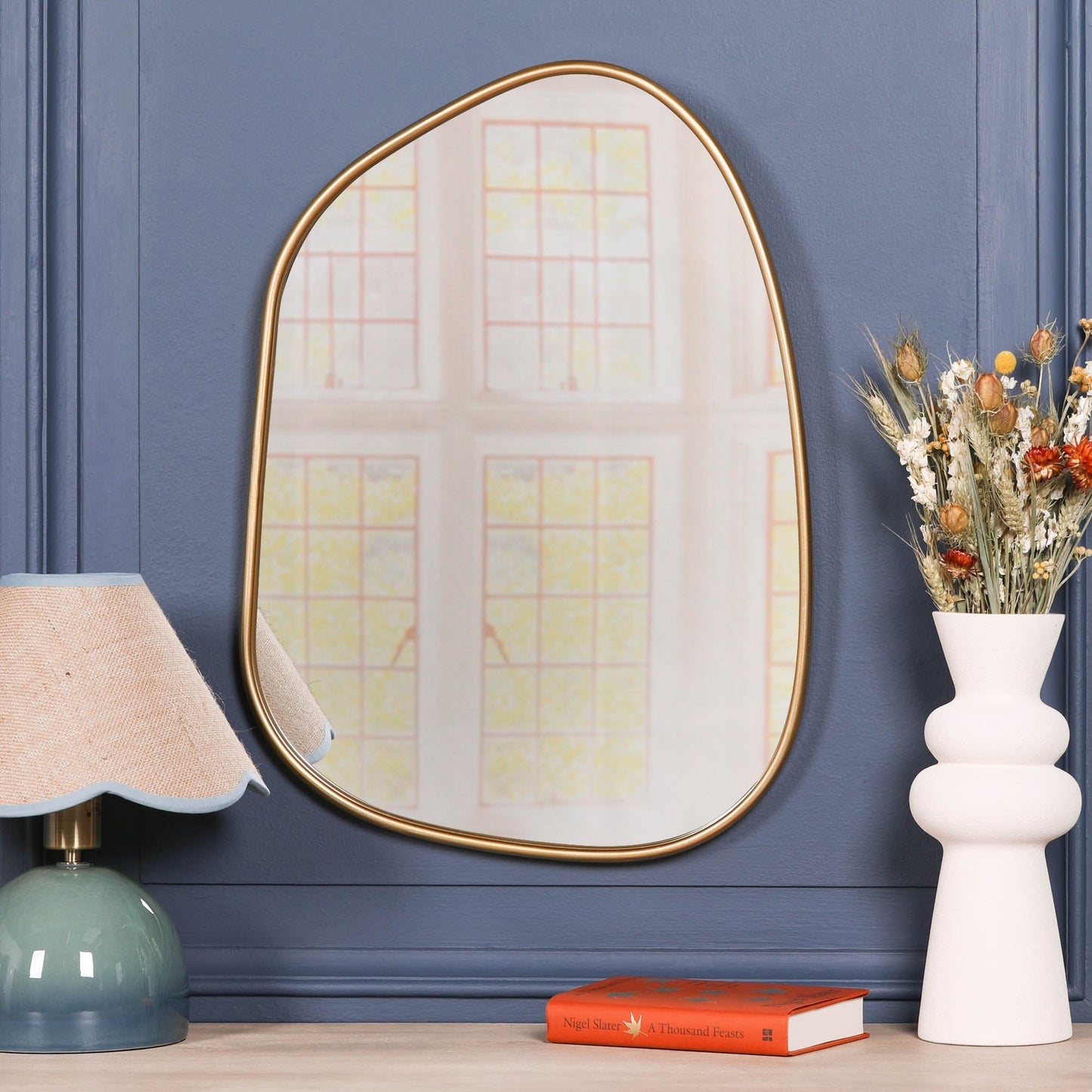 Gold Framed Asymmetrical Wall Mirror CasaFenix