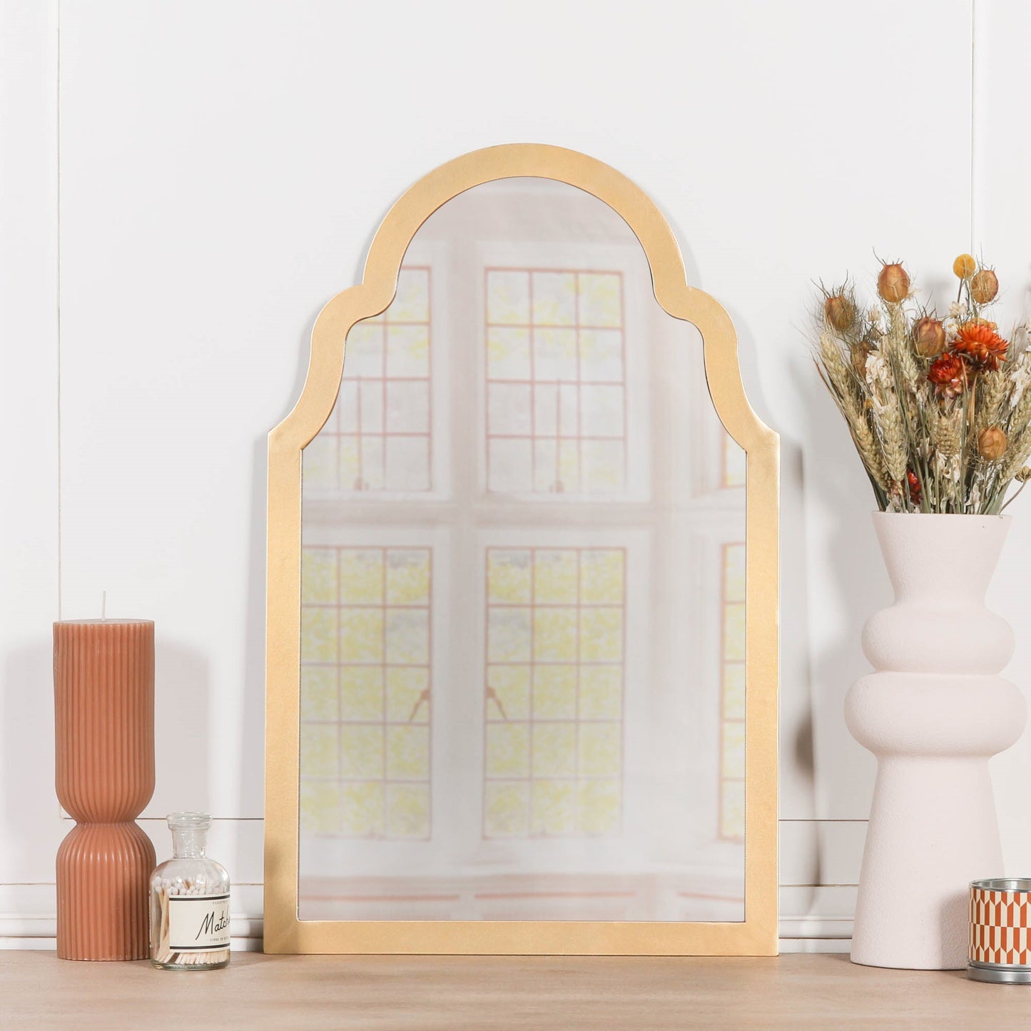 Gold Arch Metal Wall Mirror CasaFenix