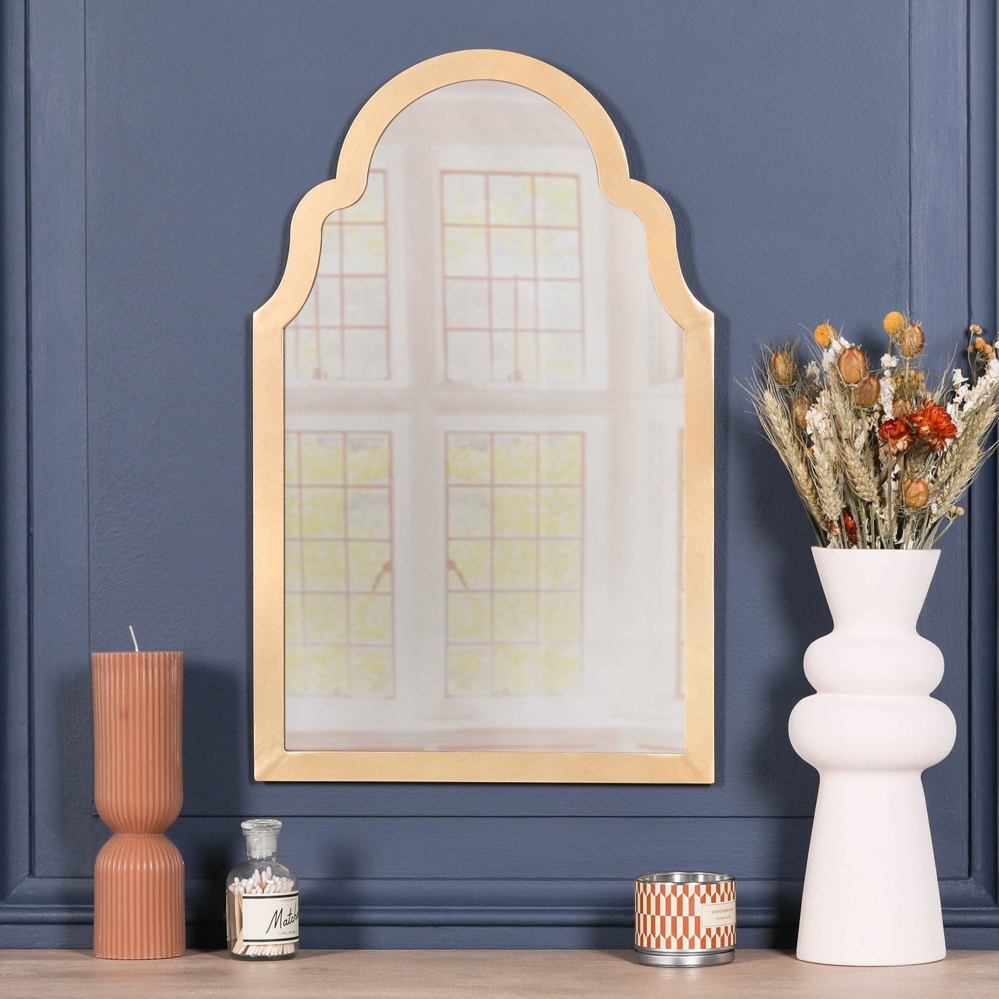 Gold Arch Metal Wall Mirror CasaFenix