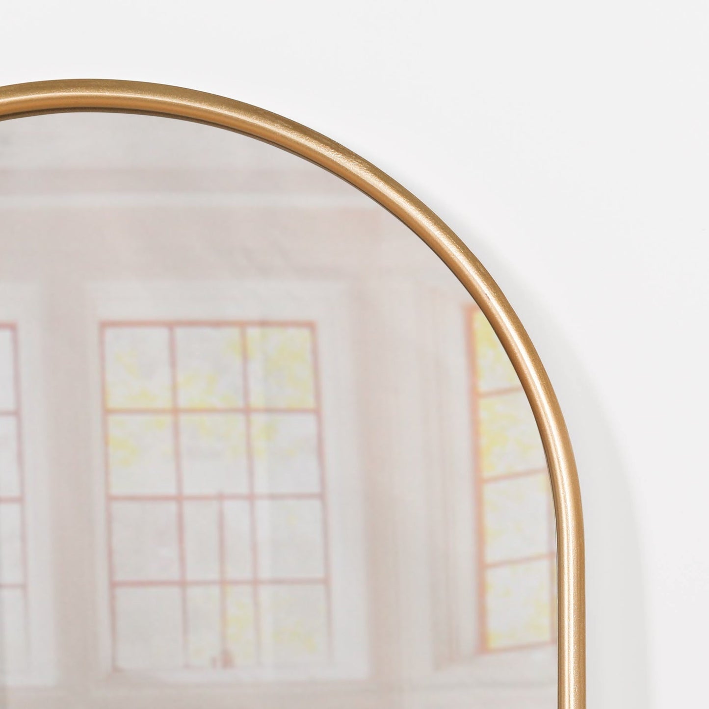 Gold Curved Arched Metal Wall Mirror CasaFenix