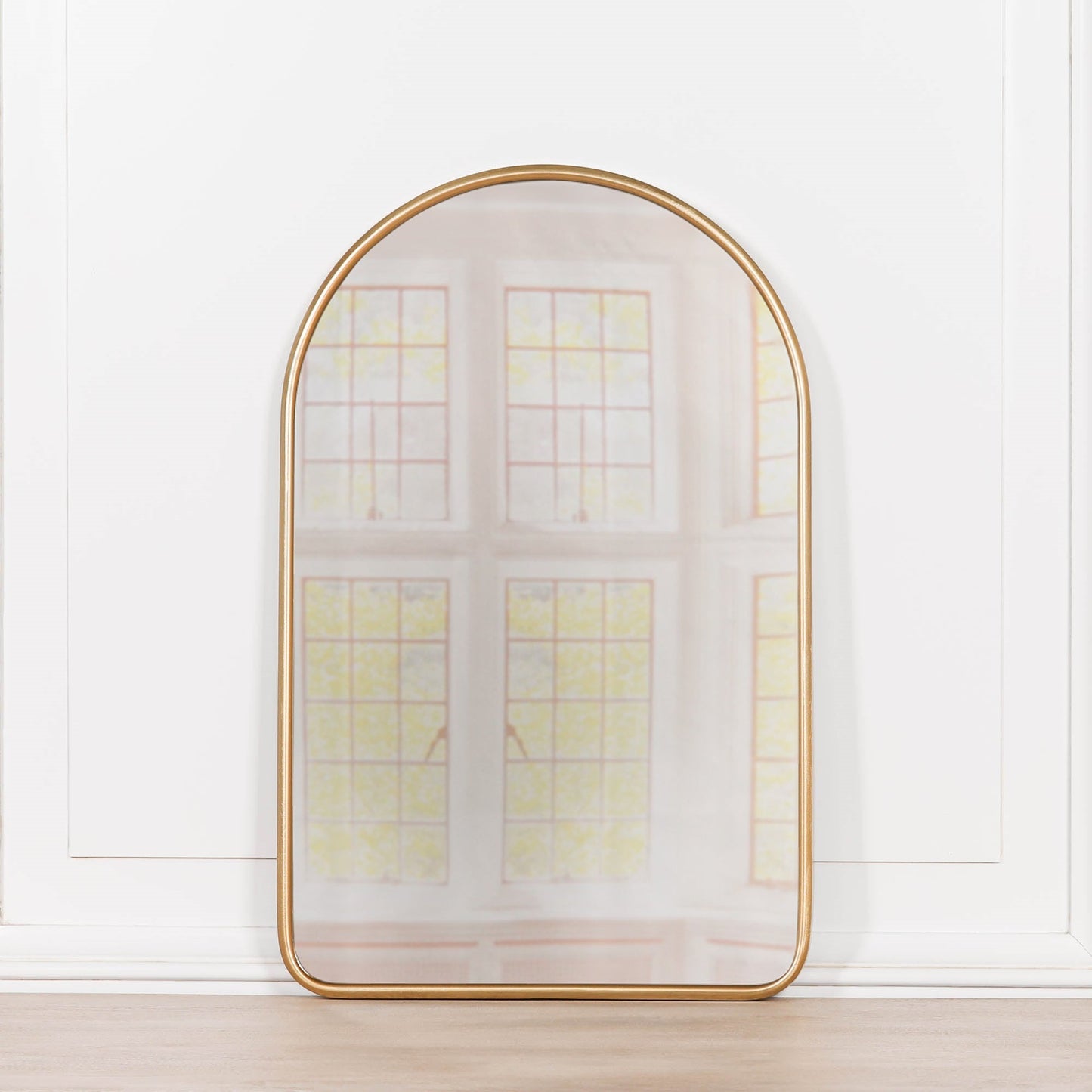 Gold Curved Arched Metal Wall Mirror CasaFenix