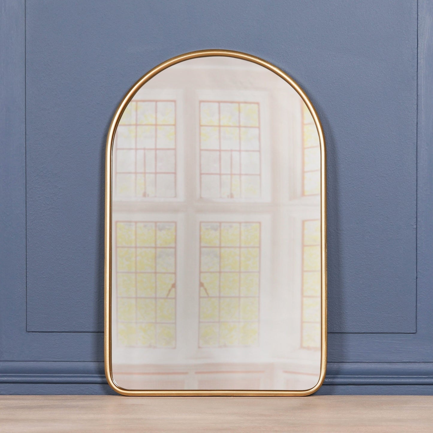 Gold Curved Arched Metal Wall Mirror CasaFenix