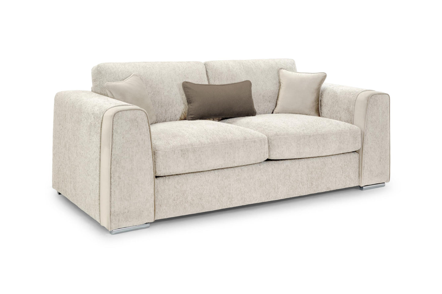 Naples Soft Chenille Upholstery Sofa in Beige, Grey or Mocha 1, 2, 3 Seat, 4 Seat Corner Settee Footstool Sofa CasaFenix