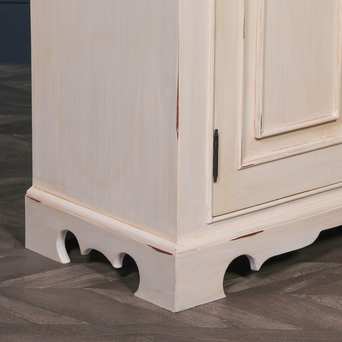 Distressed Aged White Carved Mahogany 4-Door Sideboard 200cm Buffets & Sideboards CasaFenix
