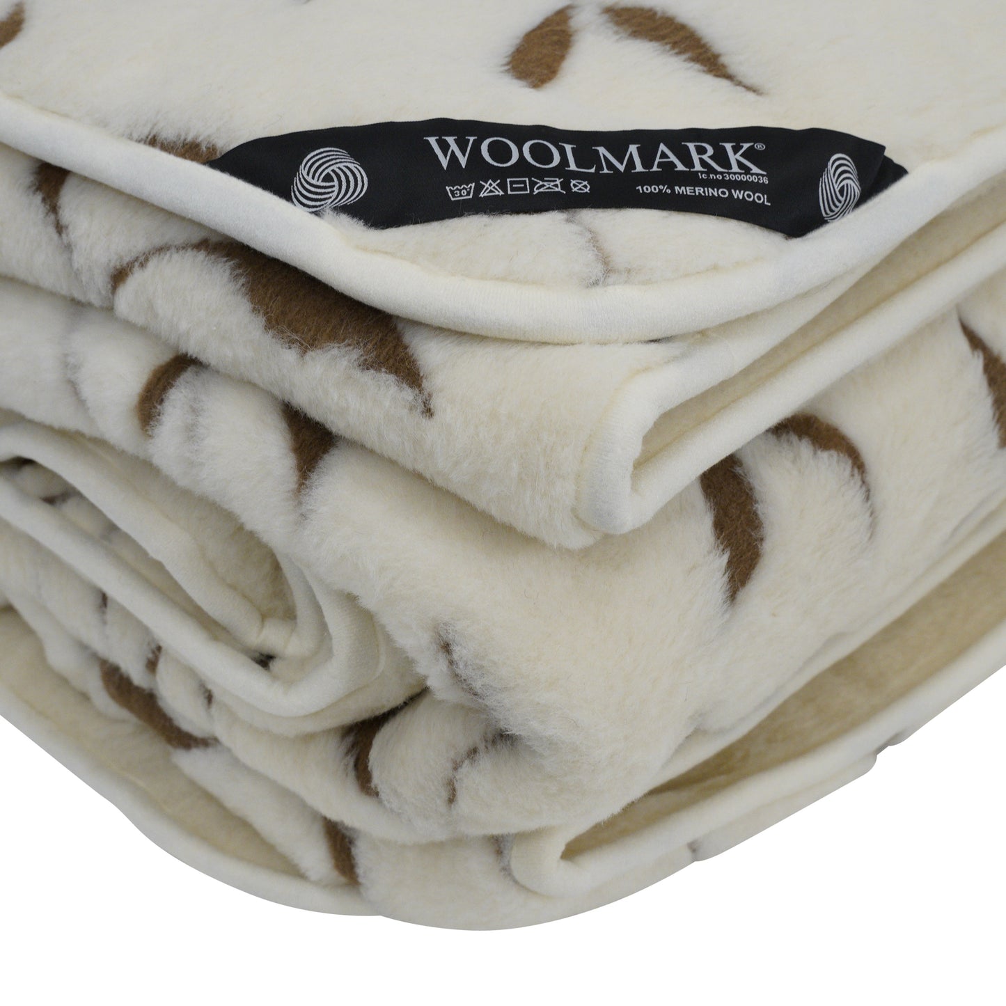 100% Merino Wool Quilt - Leaf Design 220 x 200cm in Cream - CasaFenix