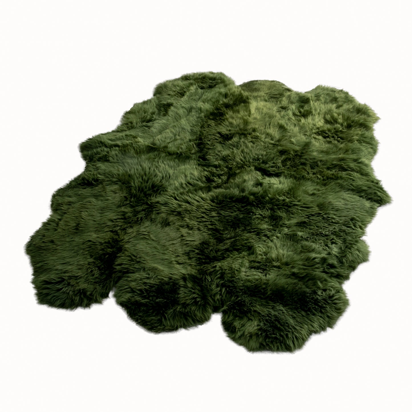 Sextuplet Olive Green Genuine Sheepskin Rug 240 x 180cm - CasaFenix