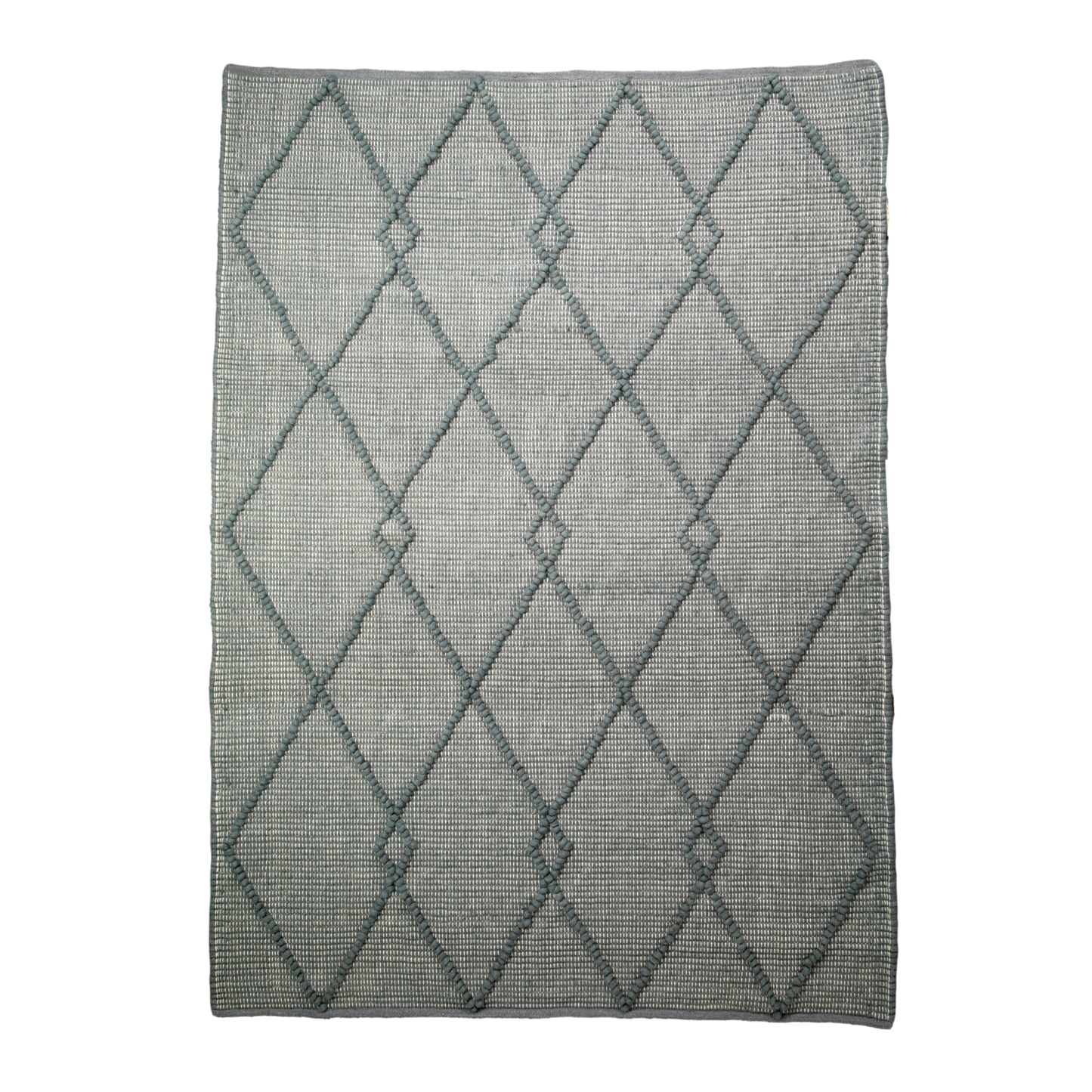 Grey Diamond Pattern Large Wool Rug 200 x 300cm Rugs CasaFenix