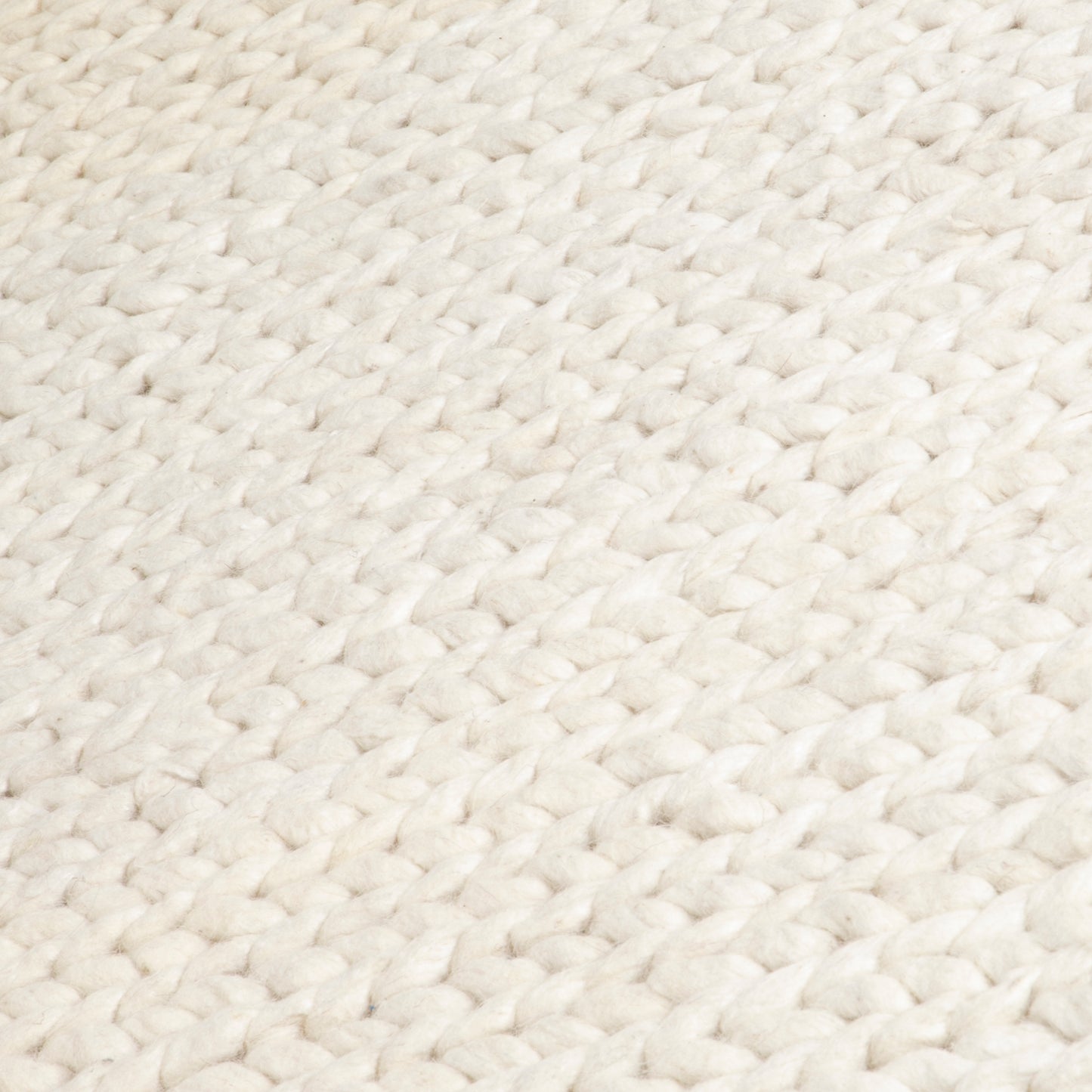 Cream Knitted Runner Wool Rug 60 x 230cm Rugs CasaFenix