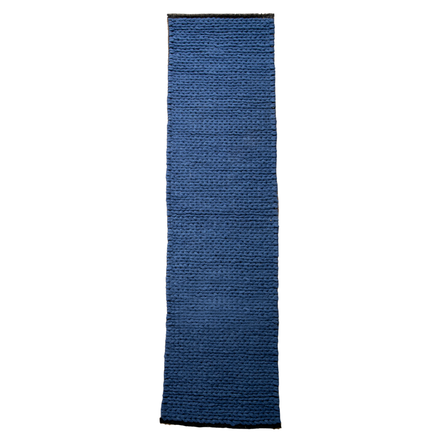 Navy Knitted Runner Wool Rug (60 x 230cm) Rugs CasaFenix