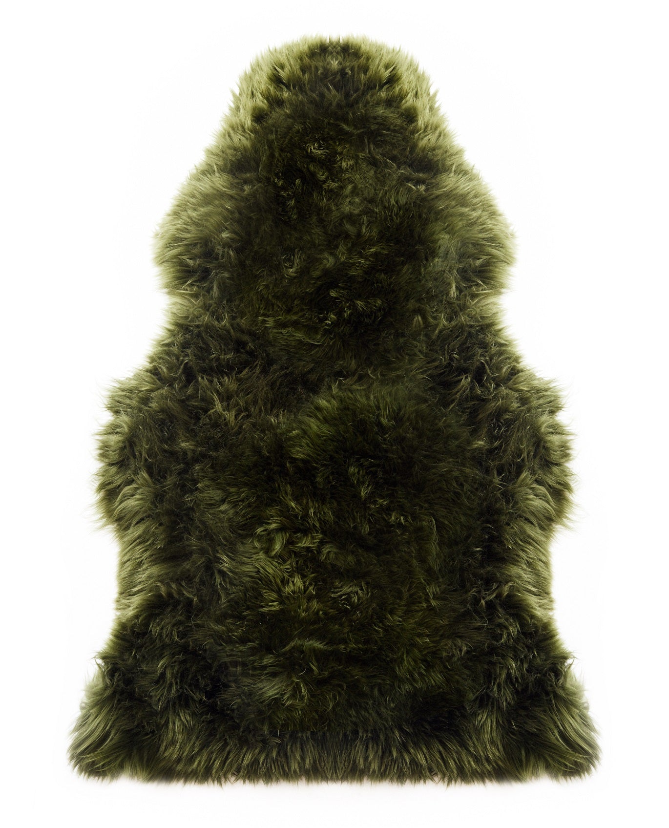 Olive Green Sheepskin Rug XXL 120 x 60cm 1.5kg - CasaFenix