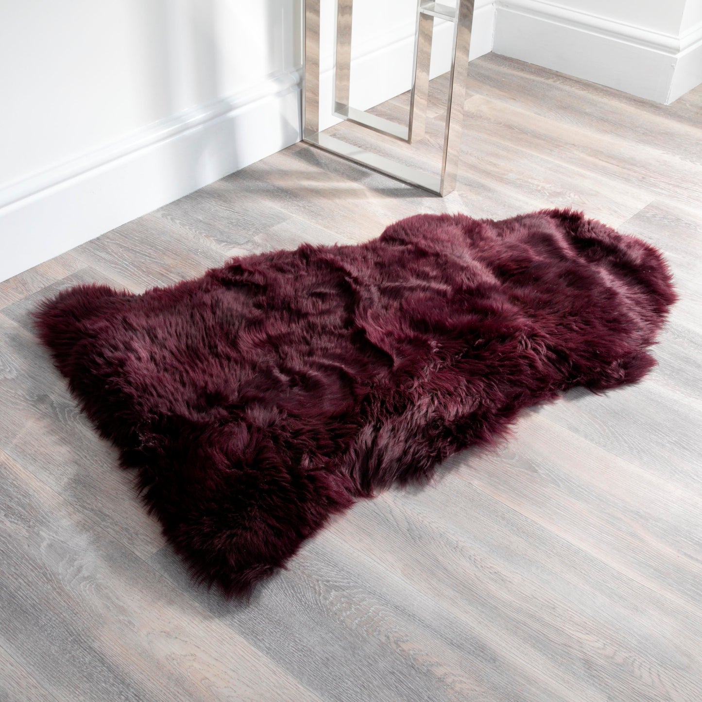 Purple Sheepskin Rug XXL 120 x 60cm 1.5kg - CasaFenix