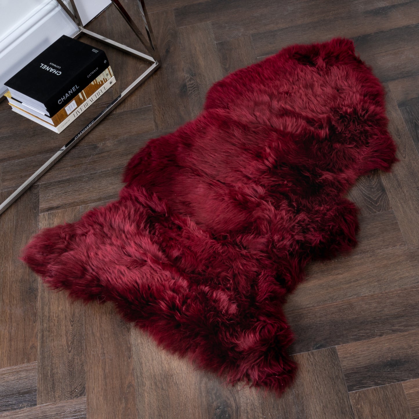 Red Sheepskin Rug XXL 120 x 60cm 1.5kg - CasaFenix