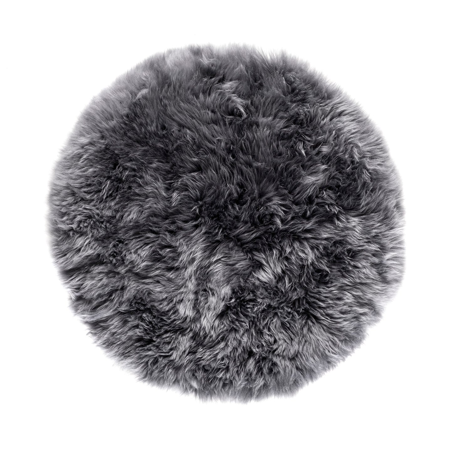 Grey Rectangle Sheepskin Rug - Circle 70cm Diameter - CasaFenix