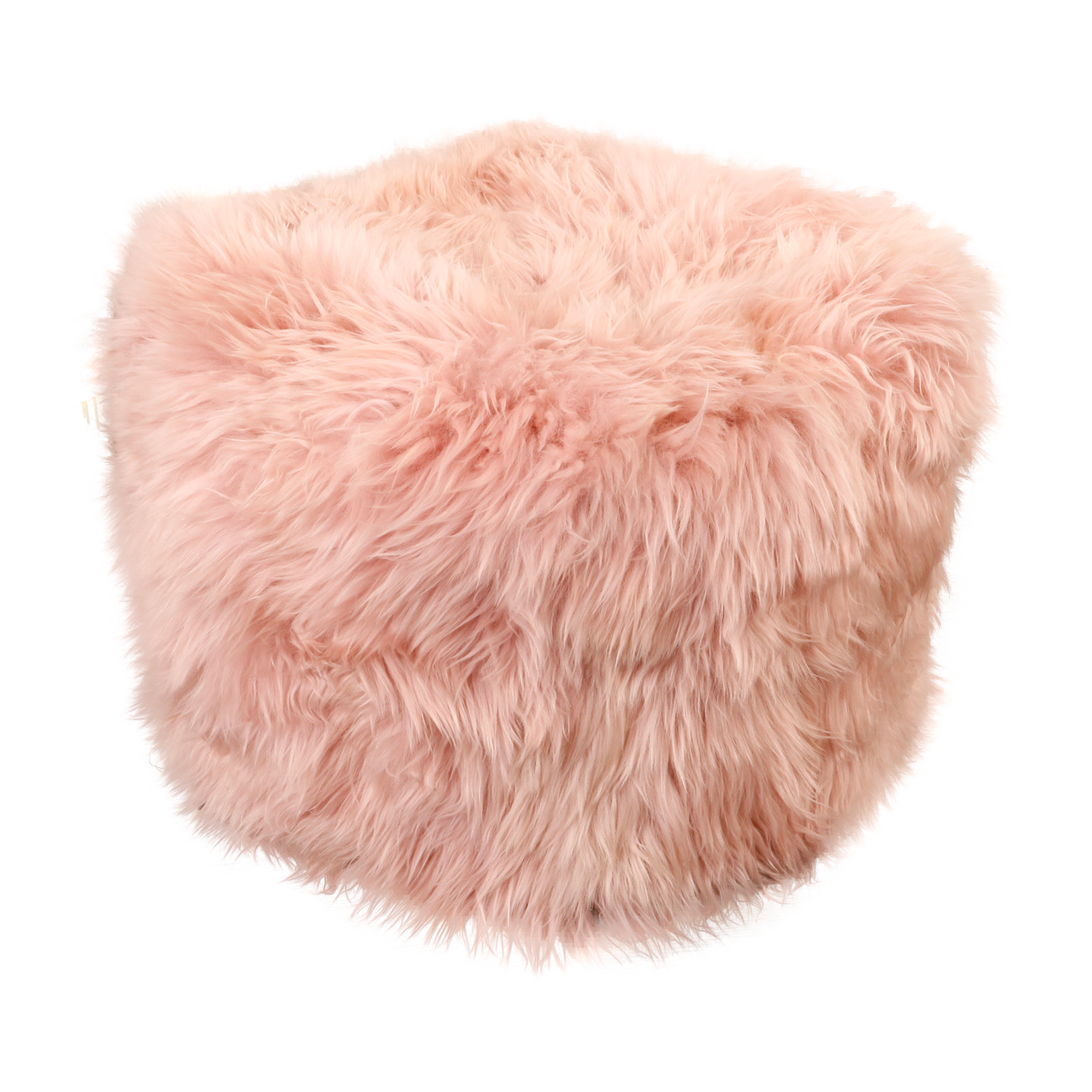 Pink Sheepskin Pouf 40x40x40cm Square Foot Stool - CasaFenix