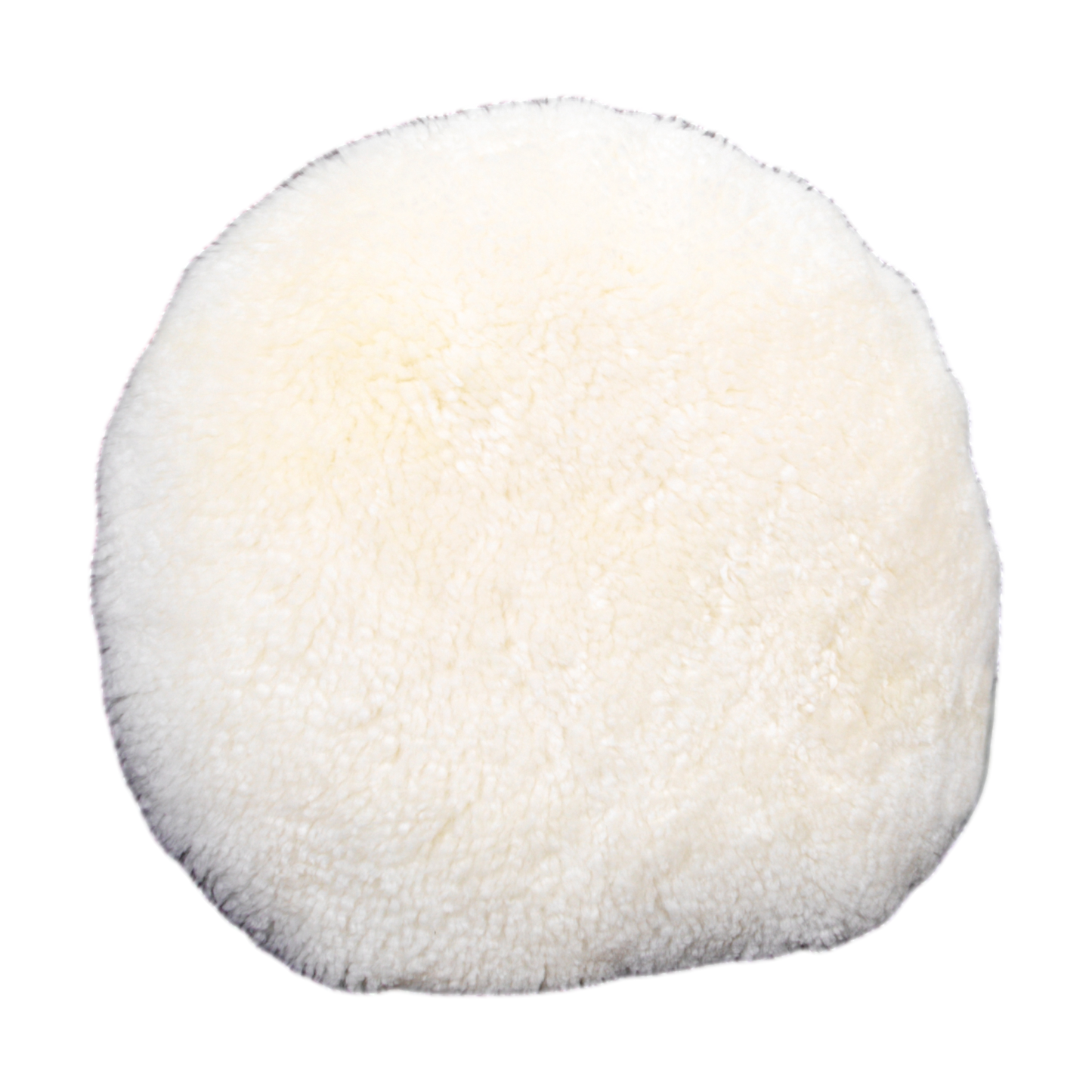 Ivory Short Pile Sheepskin Cushion Diameter 40cm - CasaFenix