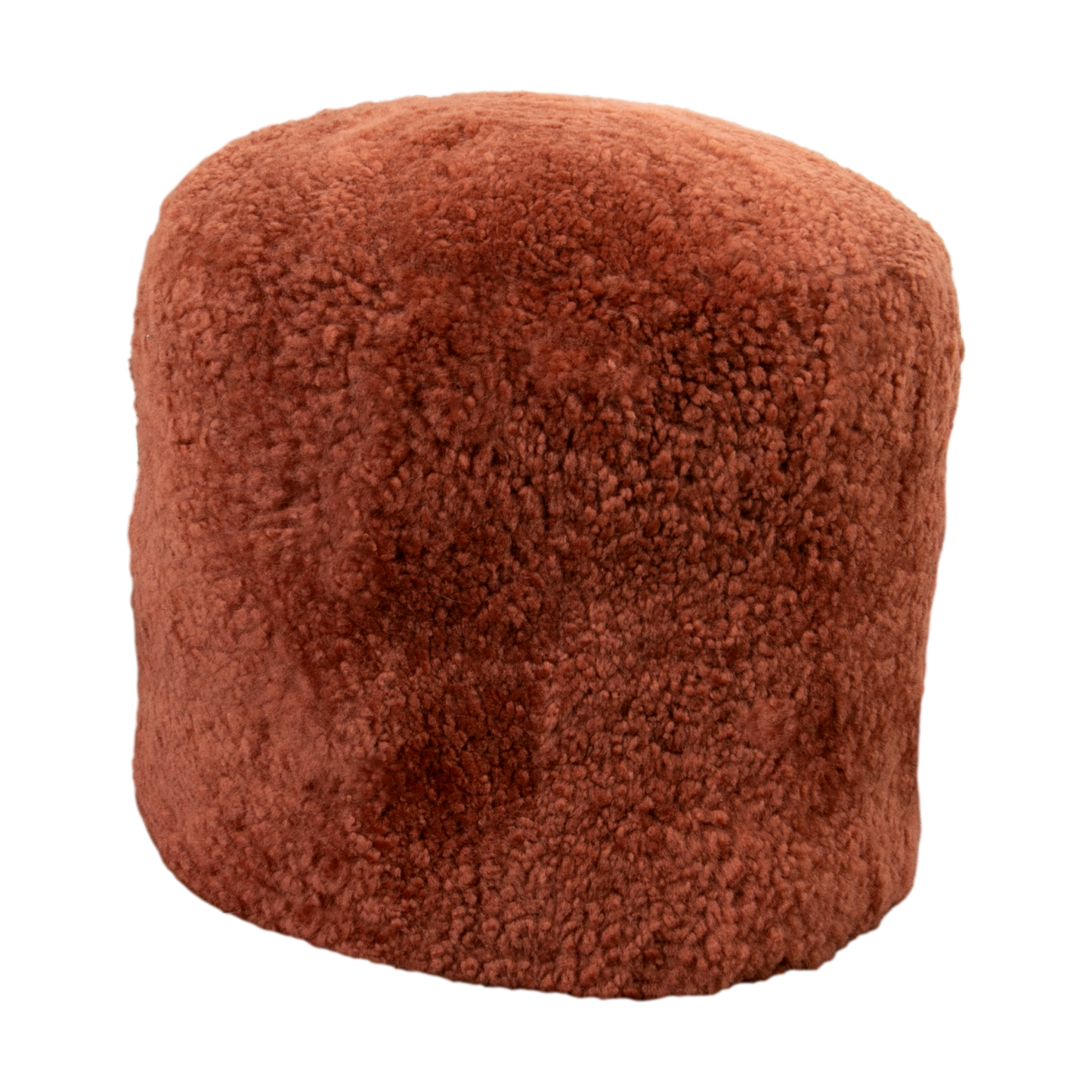 Coral Short Pile Sheepskin Pouf 40cm Diameter Foot Stool - CasaFenix