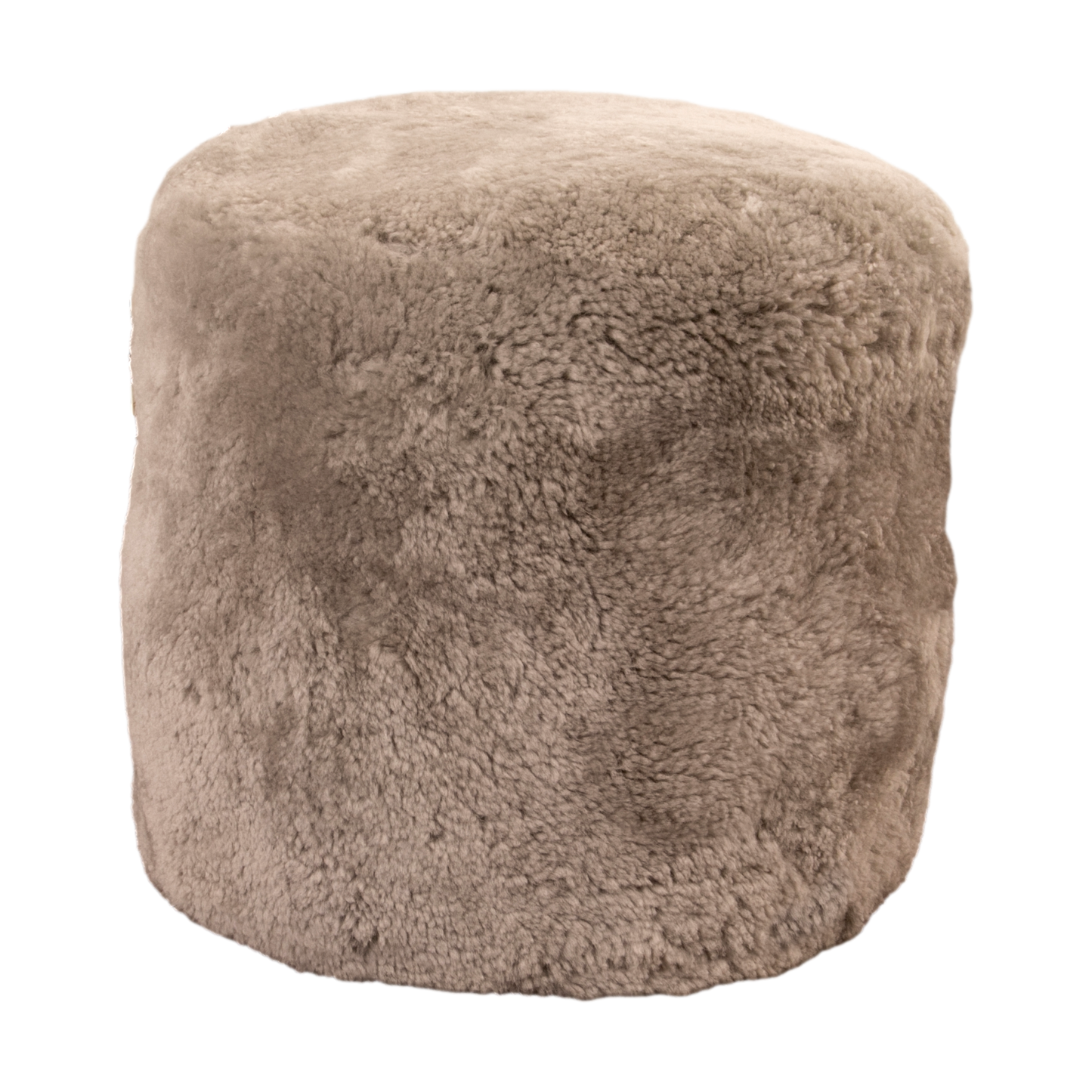 Grey Short Pile Sheepskin Pouf 40 x 35cm - CasaFenix