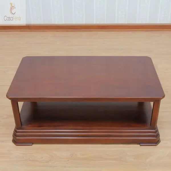 Simple Rectangular Solid Mahogany Coffee Table - CasaFenix