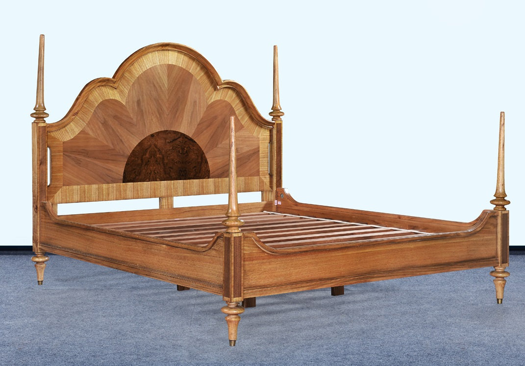 Inspire Walnut Collection Antique Reproduction Bed Magnificent Head Board Beds & Bed Frames CasaFenix