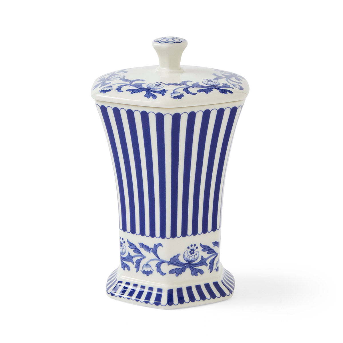 Steccato Mini Vase – Blue Italian Porcelain Floral & Stripe Design dinnerware CasaFenix