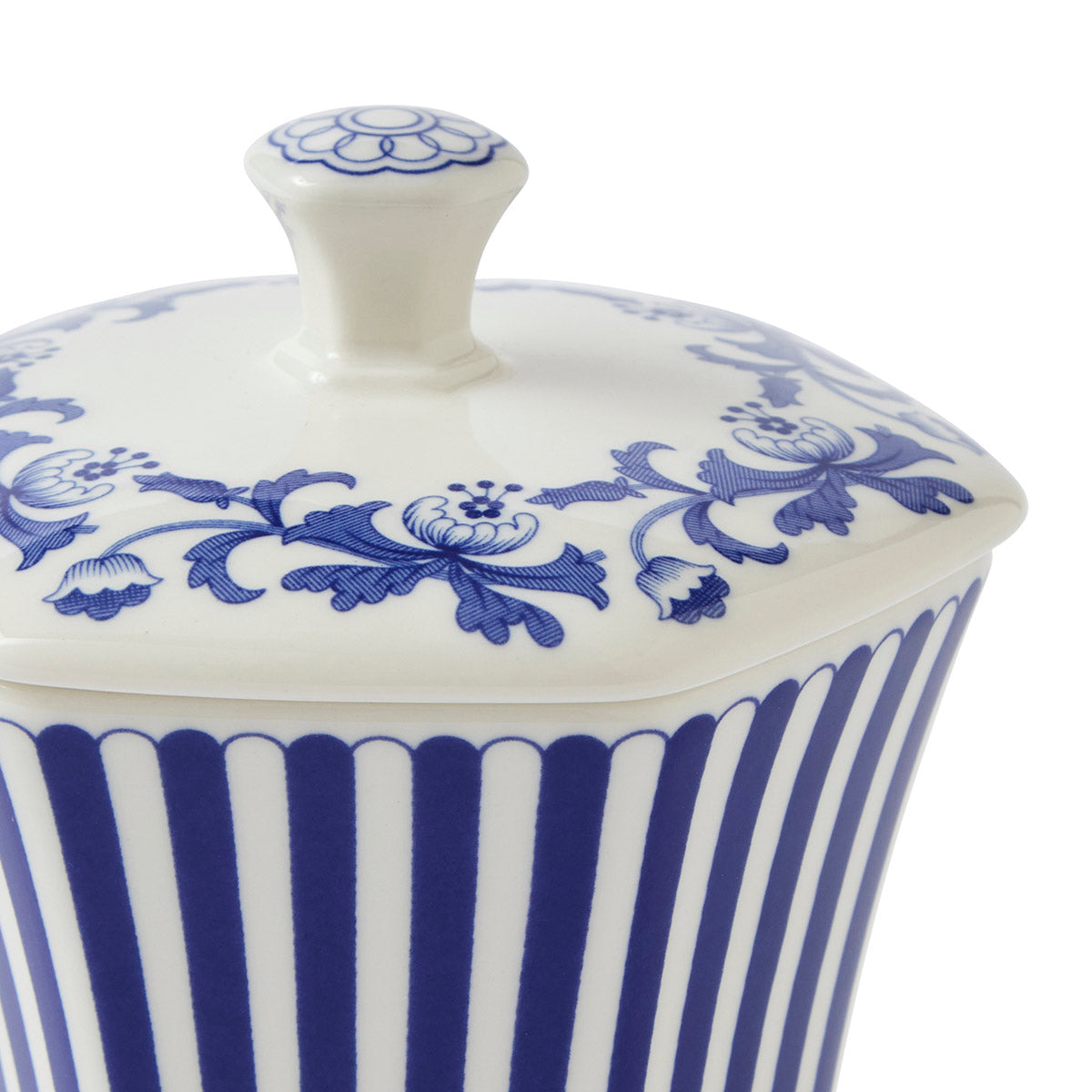 Steccato Mini Vase – Blue Italian Porcelain Floral & Stripe Design dinnerware CasaFenix