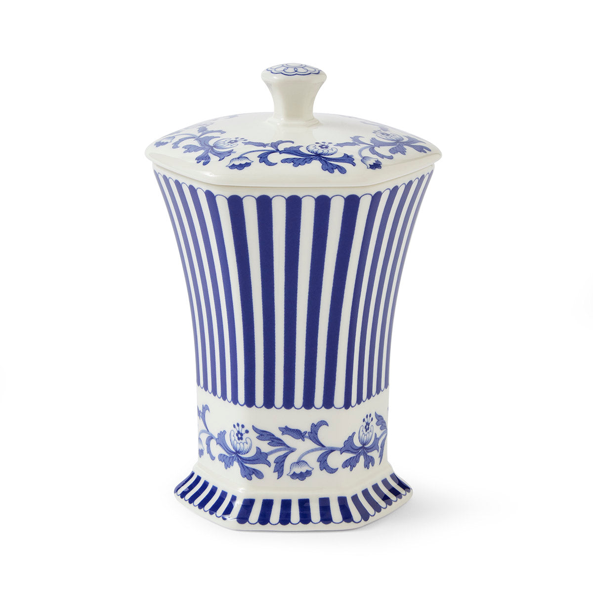 Steccato Mini Vase – Blue Italian Porcelain Floral & Stripe Design dinnerware CasaFenix