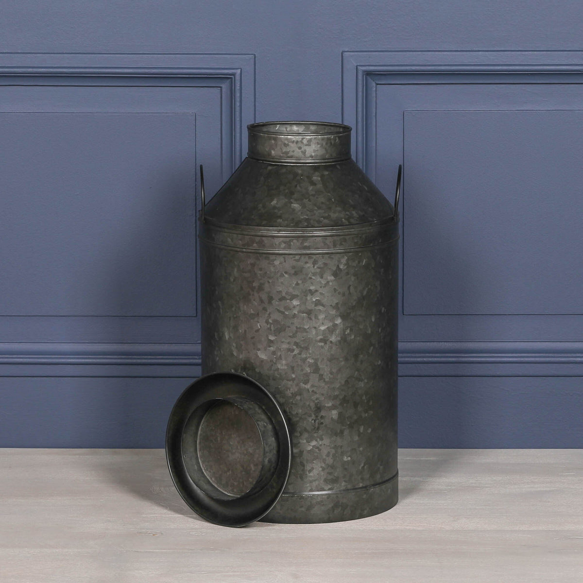 Large Galvanised Steel Vintage Milk Churn 66.5cm Ornament CasaFenix