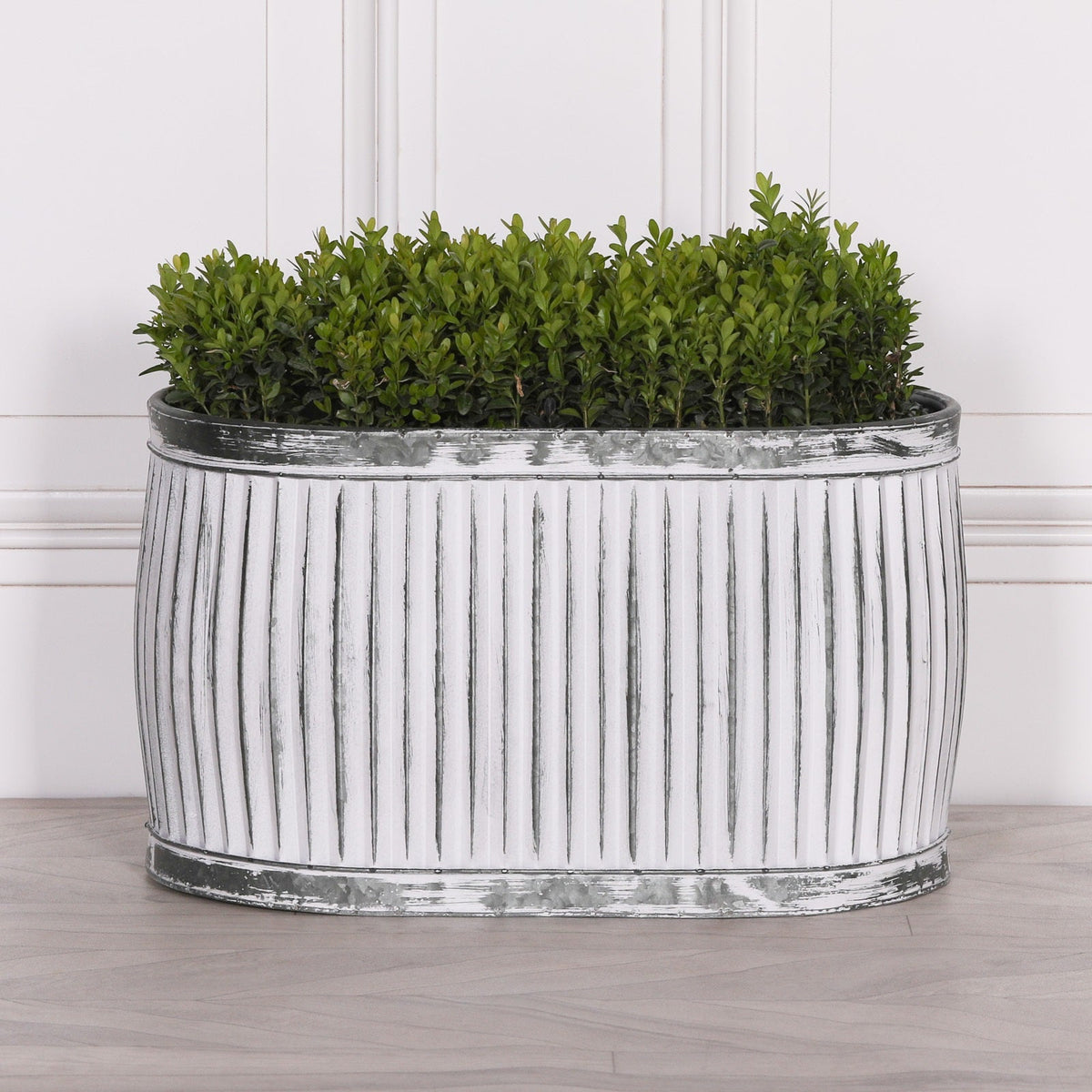 Galvanised Steel Oval Dolly Tub Planter Large Planter CasaFenix