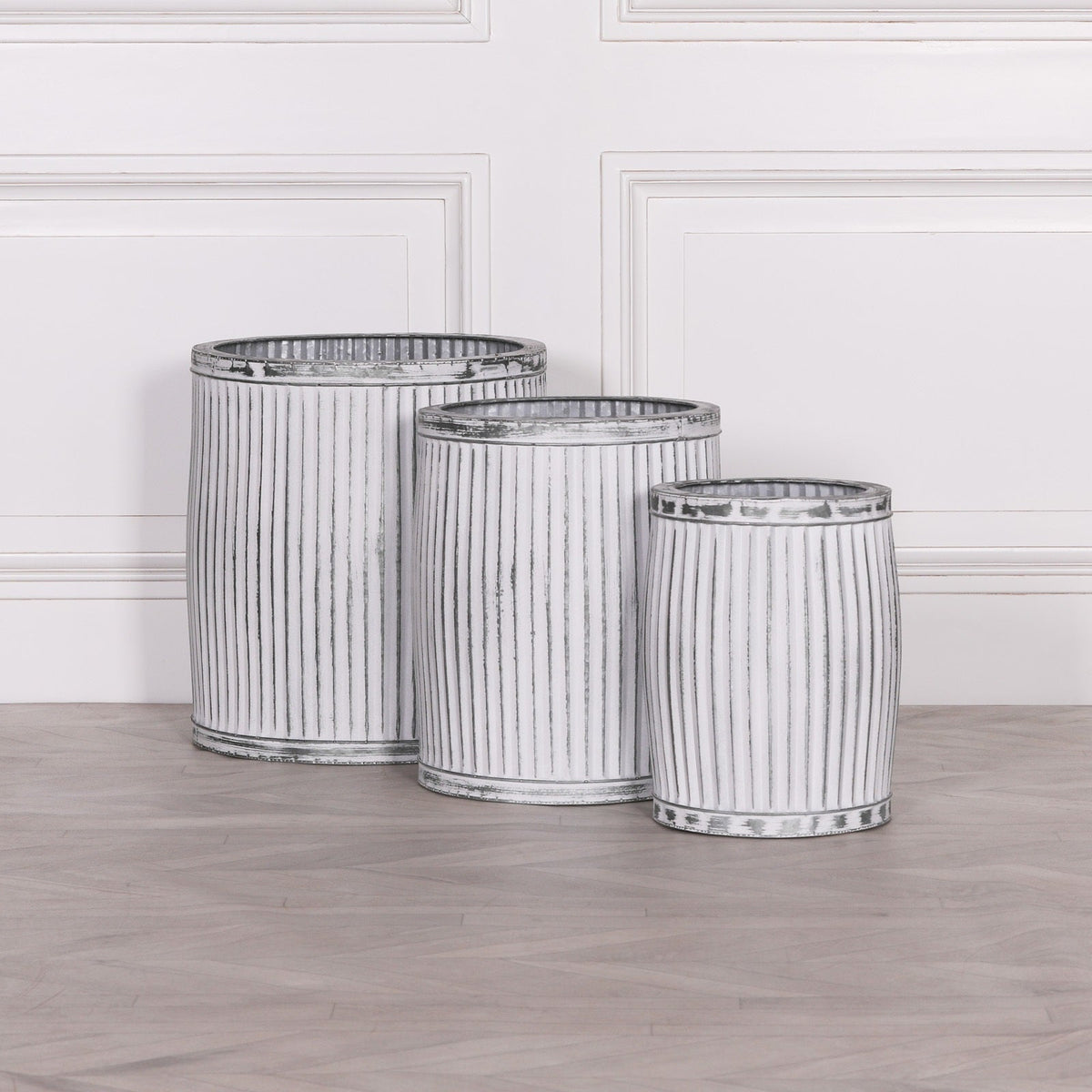 Galvanised Steel Round Dolly Tub Planter Small Planter CasaFenix