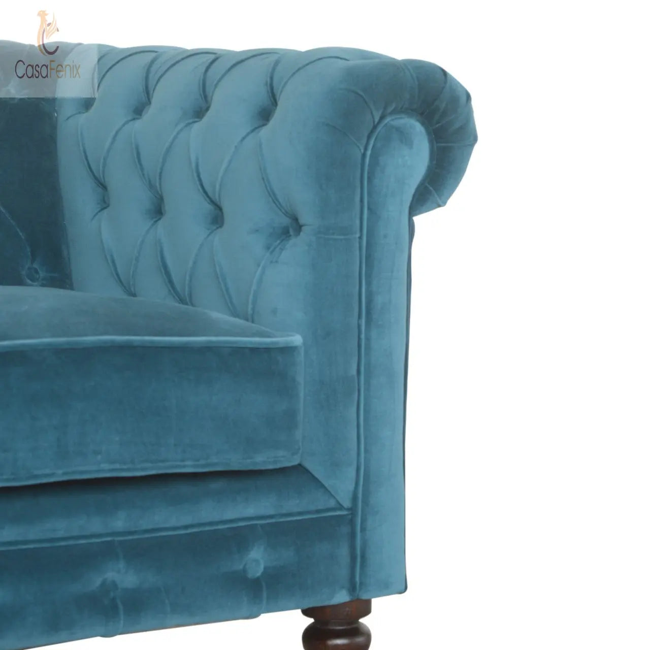 Teal 2 Seat Chesterfield Upholstered Sofa - CasaFenix