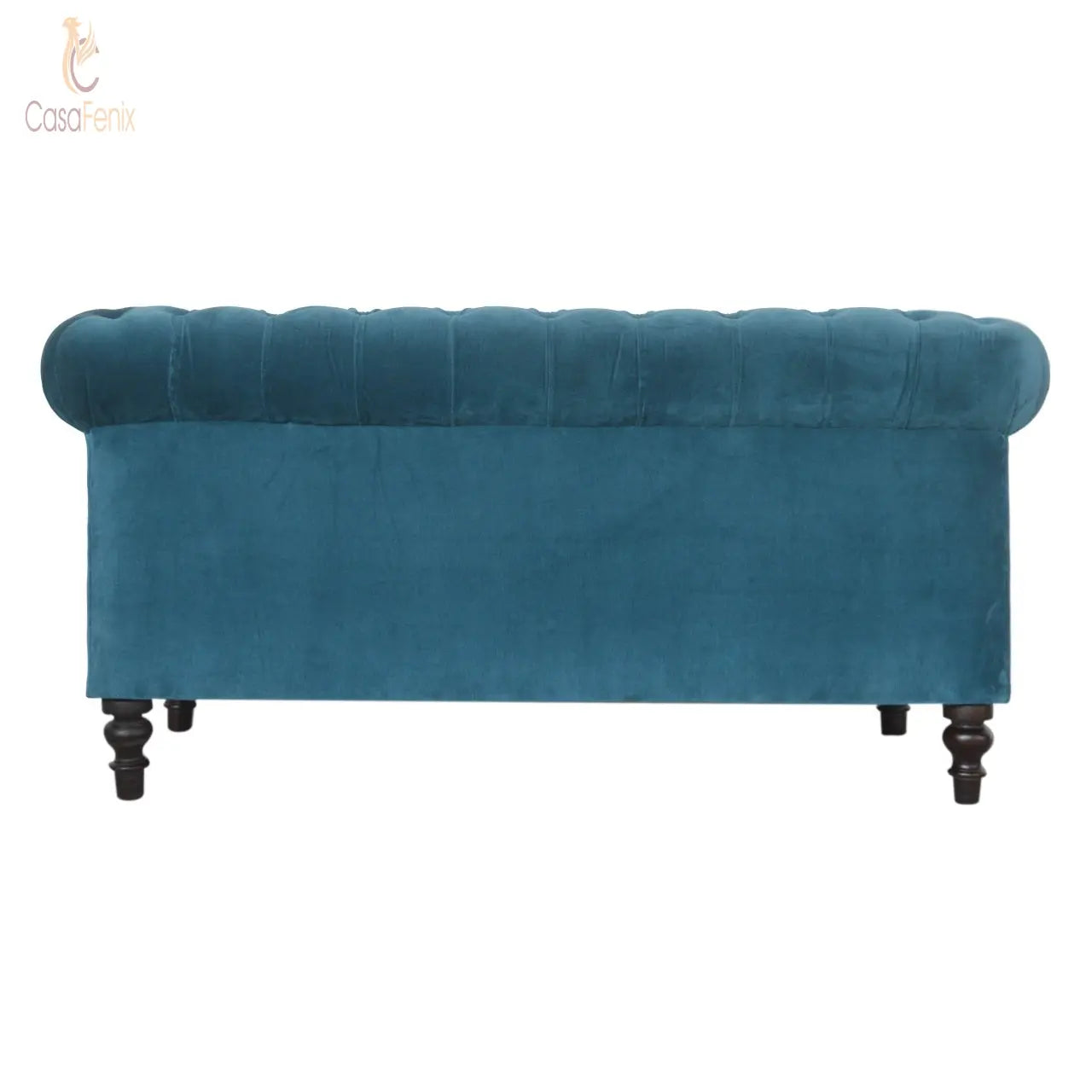 Teal 2 Seat Chesterfield Upholstered Sofa - CasaFenix