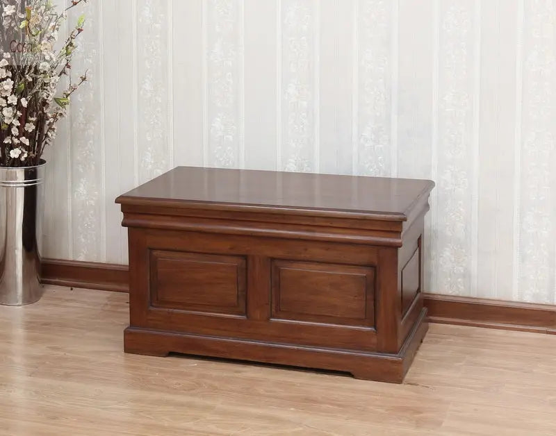 Solid Mahogany Sleigh Range Blanket Box / Chest / Trunk - CasaFenix