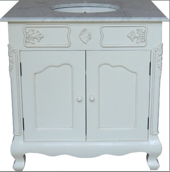 Solid Mahogany French Single Bathroom Vanity Unit With 1 Sink Bombe Chest Vanity unit CasaFenix