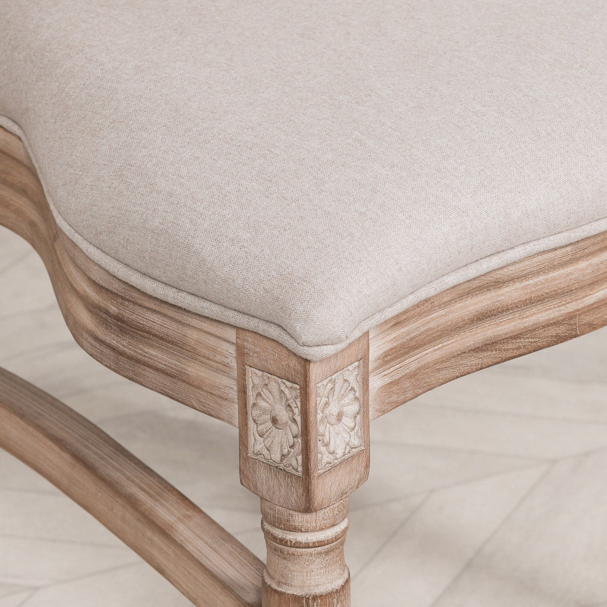 Louis Dining Chair in Fruitwood with Linen Seat Dining chair CasaFenix
