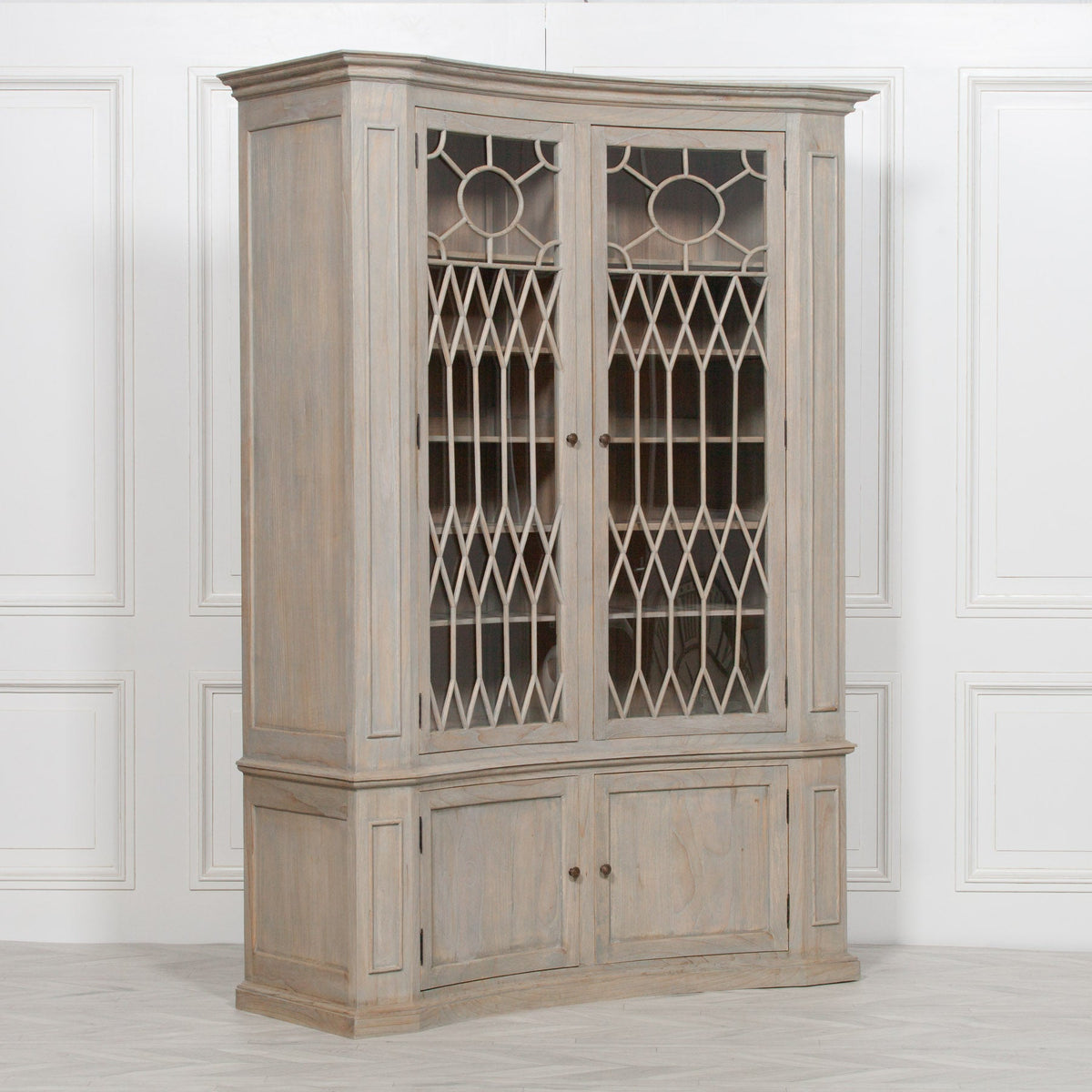 Concave Wooden Display Cabinet Display Cabinet CasaFenix