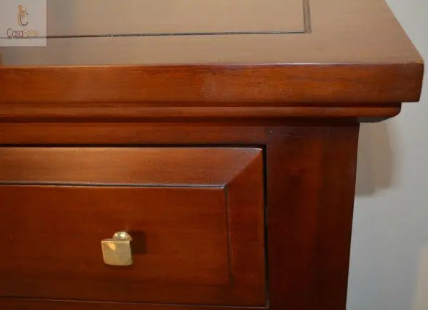 Yorke Contemporary Collection Sideboard 2 Door Cupboard 2 Drawer Solid Mahogany - CasaFenix