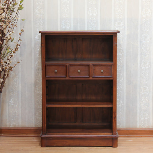 3 Drawer Large Mahogany Bookcase 3 Fixed Shelves (Copy) Bookcase CasaFenix