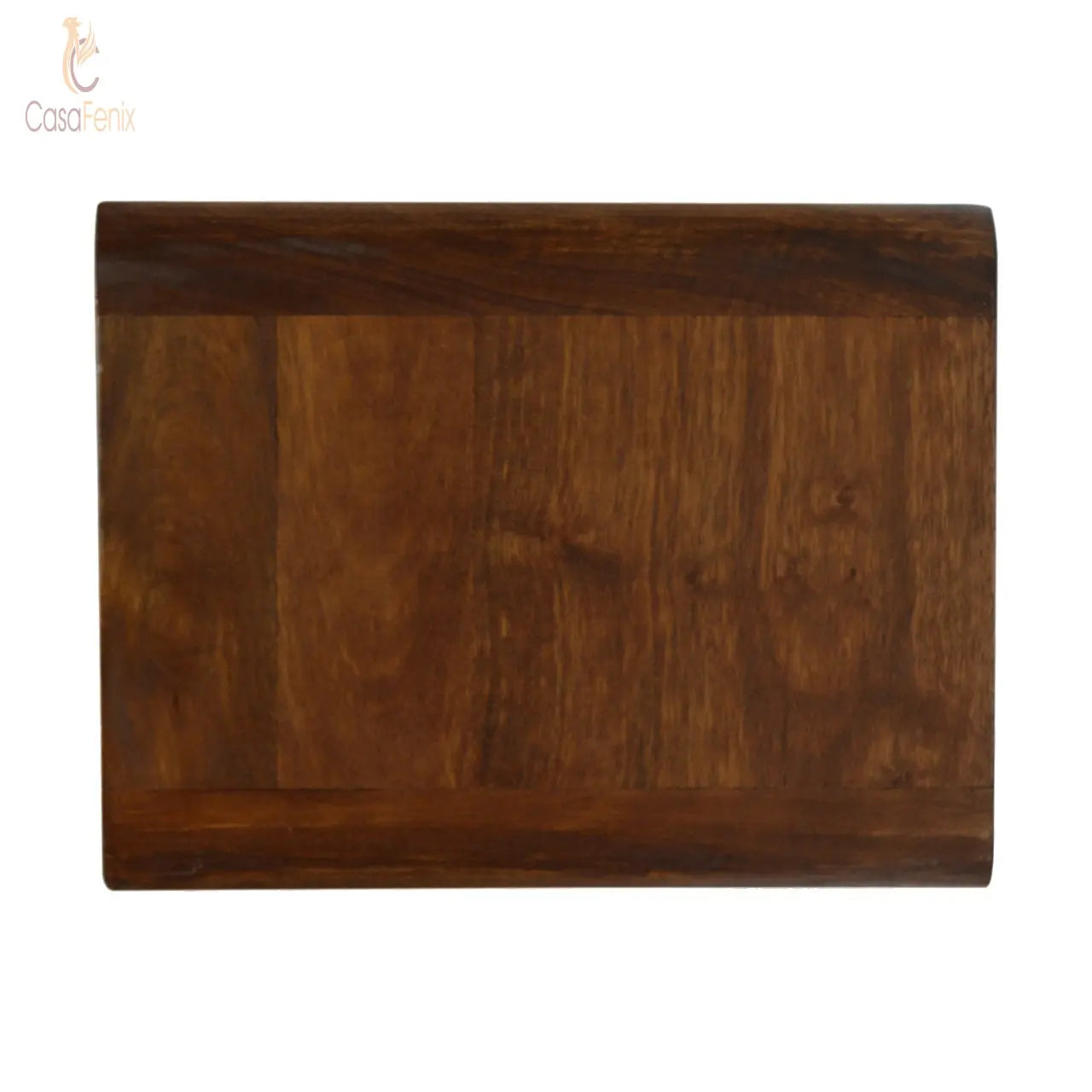 Curved Chestnut Wall Mounted Bedside Table 2 Drawer Chest - CasaFenix