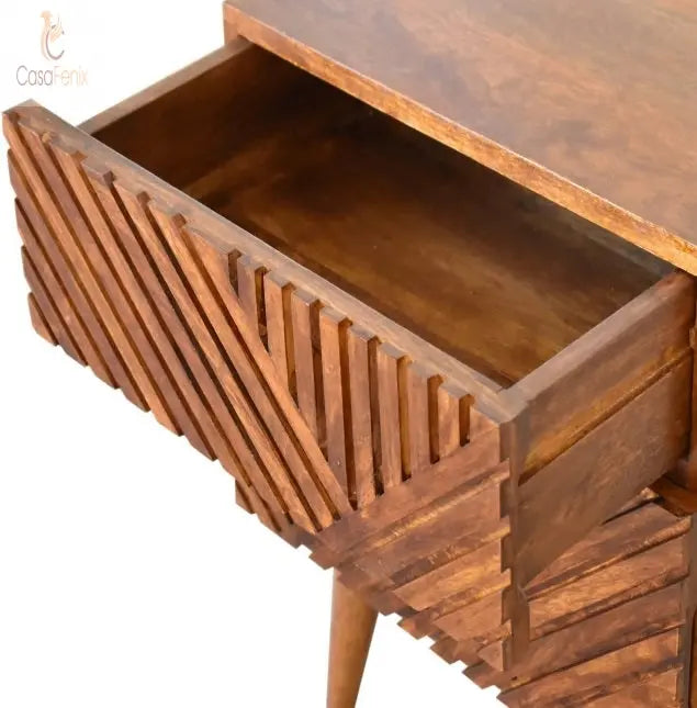 Lille 2 Drawer Bedside 2 Drawer Chest Solid Mango Wood - CasaFenix