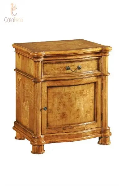 Cheshire Walnut Collection Bedside Stand / Table 1 Drawer 1 Door Chest - CasaFenix