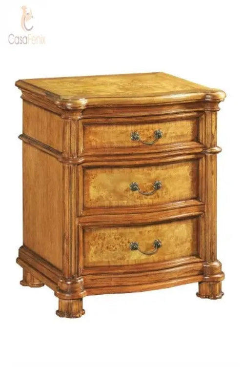 Cheshire Walnut Collection Bedside Stand / Table 3 Drawer - CasaFenix
