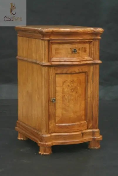 Cheshire Walnut Collection Narrow Bedside Stand / Table 1 Drawer 1 Door Cupboard - CasaFenix