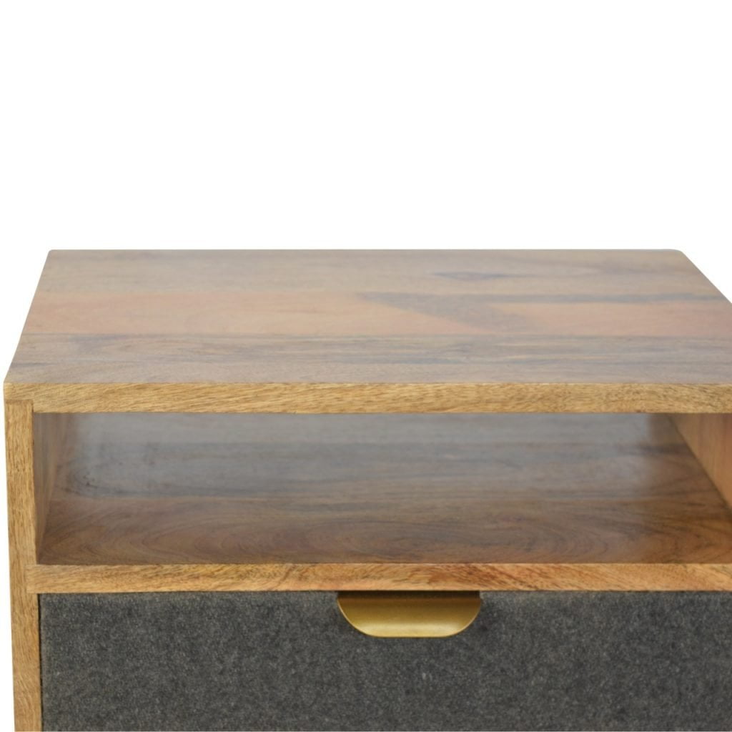 Grey Tweed Bedside with Open Slot Bedside table / chest CasaFenix