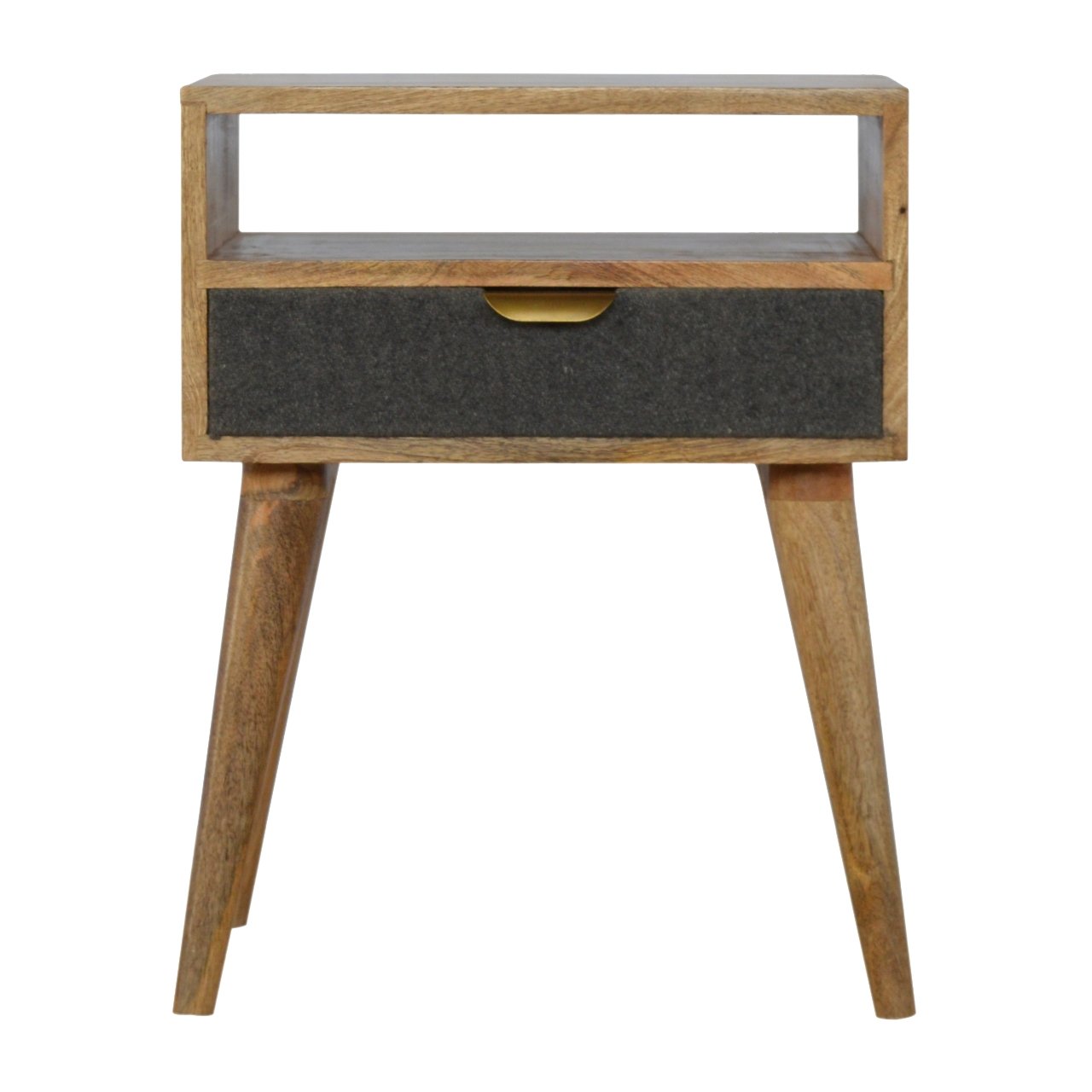 Grey Tweed Bedside with Open Slot Bedside table / chest CasaFenix