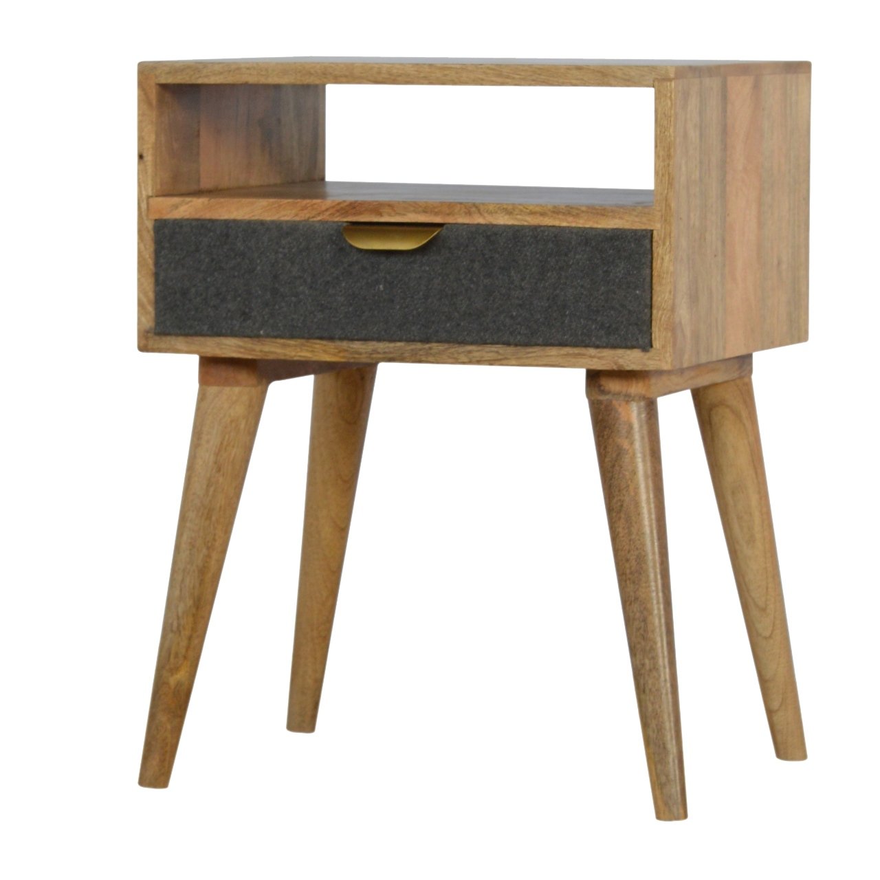 Grey Tweed Bedside with Open Slot Bedside table / chest CasaFenix