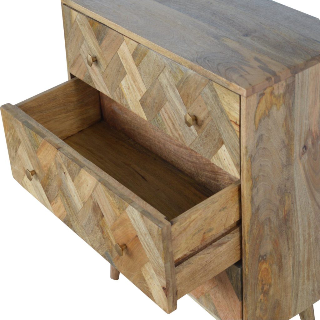 3 Drawer Zig-Zag Patterned Patchwork Chest Chest of drawers CasaFenix