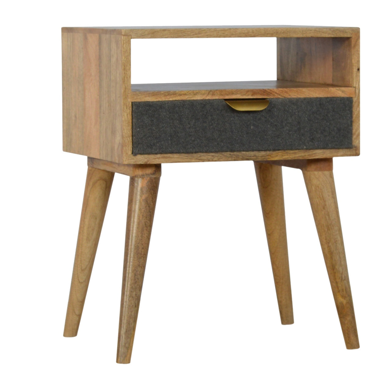 Grey Tweed Bedside with Open Slot Bedside table / chest CasaFenix