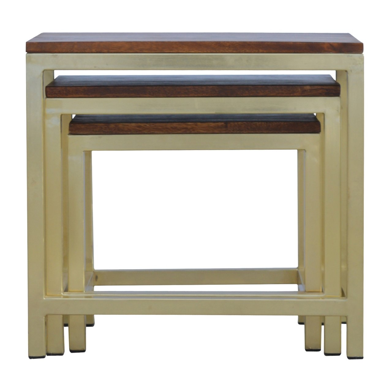 Chunky Gold Stool Set of 3 Nest of tables CasaFenix