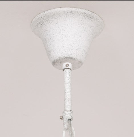 Distressed 5-Branch Chandelier with Shades Chandelier CasaFenix