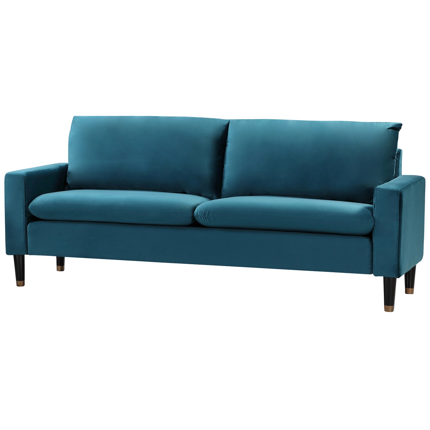Plush Velvet Fabric Sofa Available in Blue, Green, Grey, or Teal. - CasaFenix